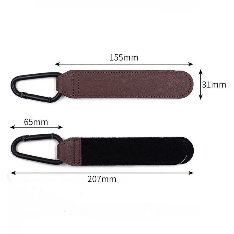 2pcs PU Leather Bag Stroller Hook Rotatable Cart Organizer Pram Hook Pram Rotate 360 Degree Stroller Accessories