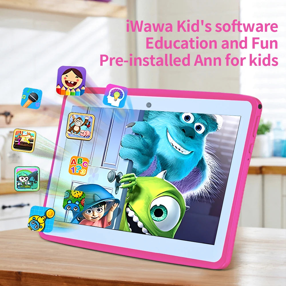 2024 New BDF Tablet Android12 Kids Tablets 10.1 Inch 4GB+64GB Wifi+Sim Card 3G Internet Children Students Educational Gift Table