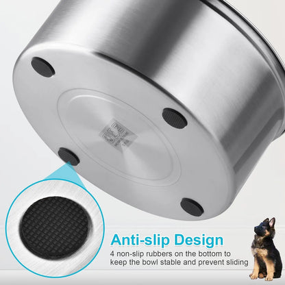 1L 3L Stainless Steel Dog Floating Bowl, No Spill Anti-Splash Dog Water Dispenser, Non-Slip Dog Cat Pet Water Feeder Bowl