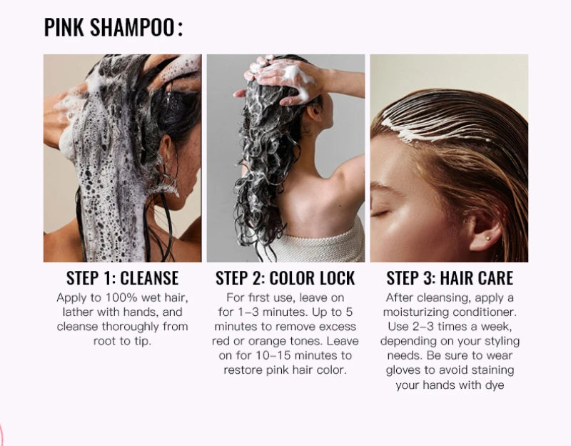 Color-Protecting Shampoo,Pink Setting Shampoo,Color Locking Care Shampoo,Enhance Color Retention Shampoo Makeup Color Protection
