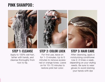Color-Protecting Shampoo,Pink Setting Shampoo,Color Locking Care Shampoo,Enhance Color Retention Shampoo Makeup Color Protection