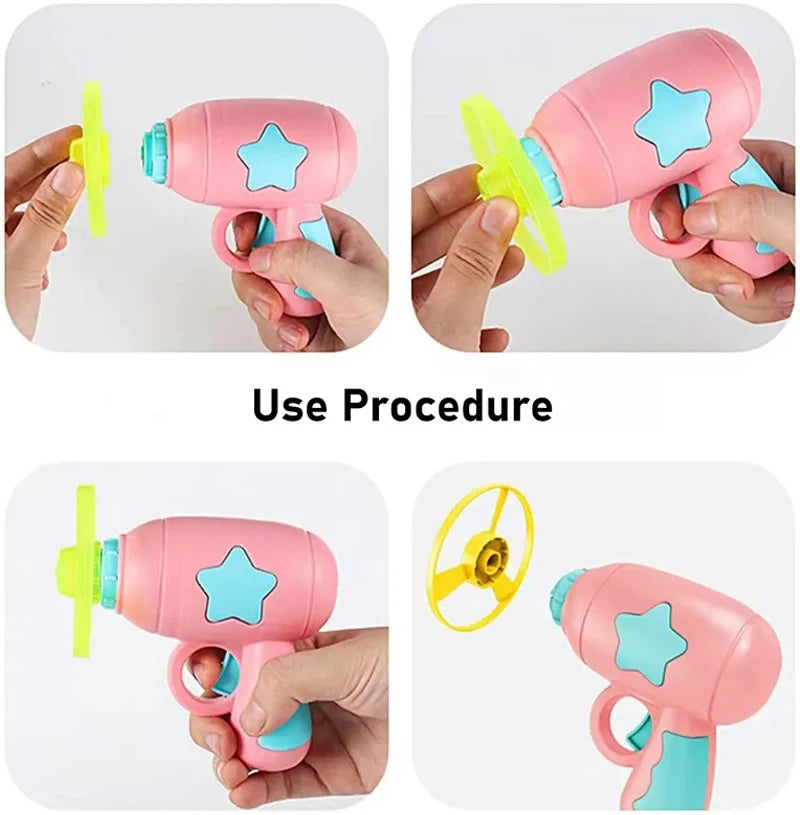 Funny Cat Toy Interactive Launch Pet Training Toy For Kitten Mini Flying Disc Shooting Gun Chasing Games Cat Toys Pet Supplies