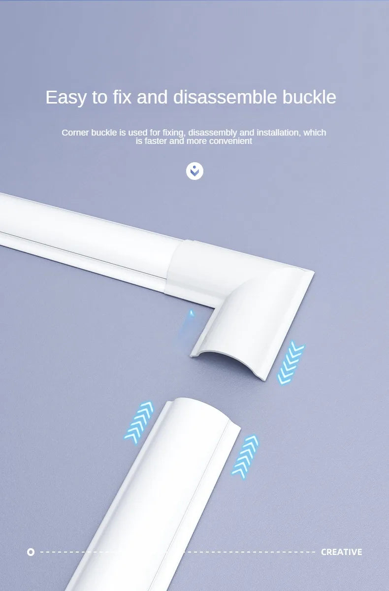 Home Office Data Line Fixed Box Finishing Storage Box Family Wall Cable Sleeve Management Organizer Protector Track Storage Box