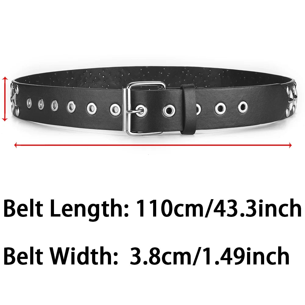 Women's Belt Fashion Pentagonal Star Belt Y2k Belt Camouflage Punk Hiphop Rock Men's Belt Paired With Jeans Belt Pu Leather Belt