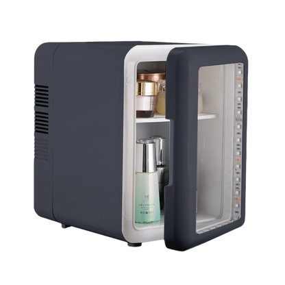 Grey Color Transparent Door Counter Drinks Cooler Freezer Table Top Small Mute Fridge Free Standing 4L Mini Fridge for Room