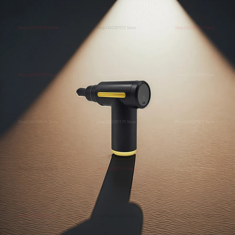 Portable Mini Electric Massager Gun for Body Deep Tissue Muscle Relaxation With LED Touch Screen 4Replaceable Massage Head