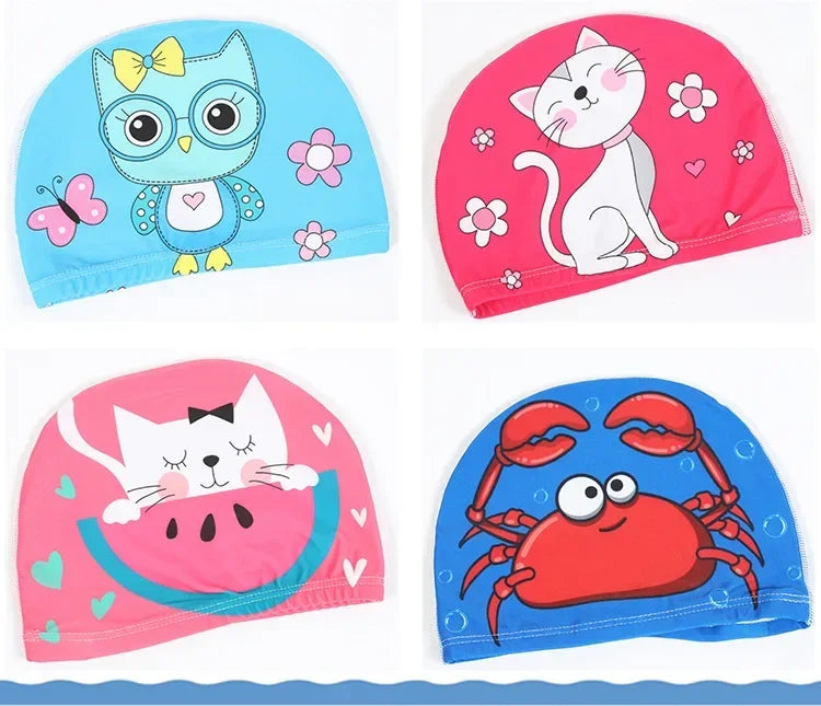 10pcs Children's Swimming Caps Elastic Fabrics Swimming Pools Water Sports Boys' and Girls' Swimming Caps Boys' Swimming Caps