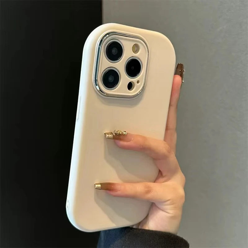 Cute Soft Silicone Candy Color Phone Case For iPhone 11 12 13 14 15 16 Pro Max Plus Shockproof Bumper Back Cases Cover