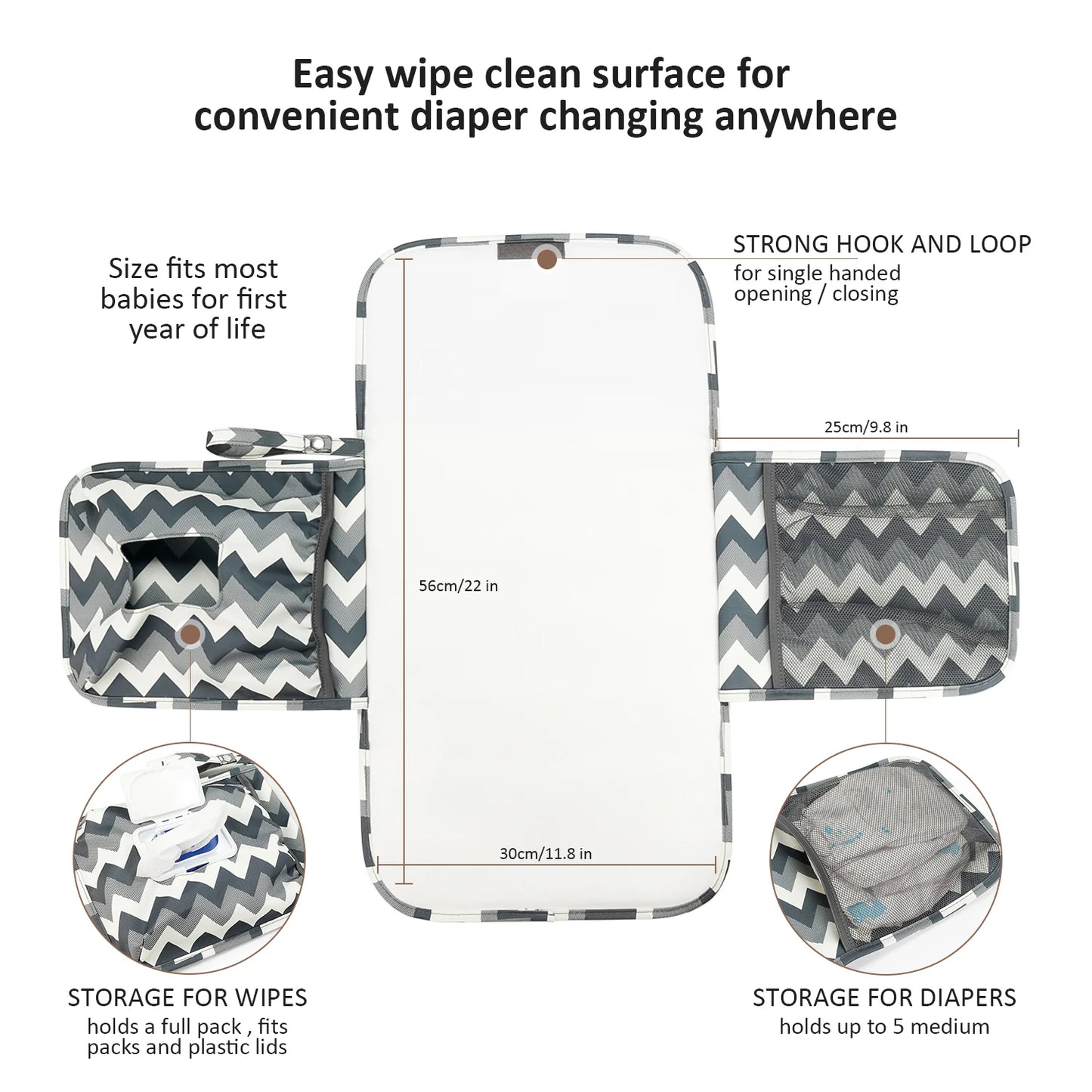 Changing Pad Detachable Travel Changing Pad Fully Padded Lightweight & Waterproof Diaper Changing Pad Baby Shower Gifts