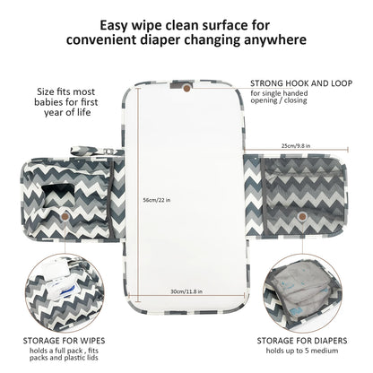 Changing Pad Detachable Travel Changing Pad Fully Padded Lightweight & Waterproof Diaper Changing Pad Baby Shower Gifts
