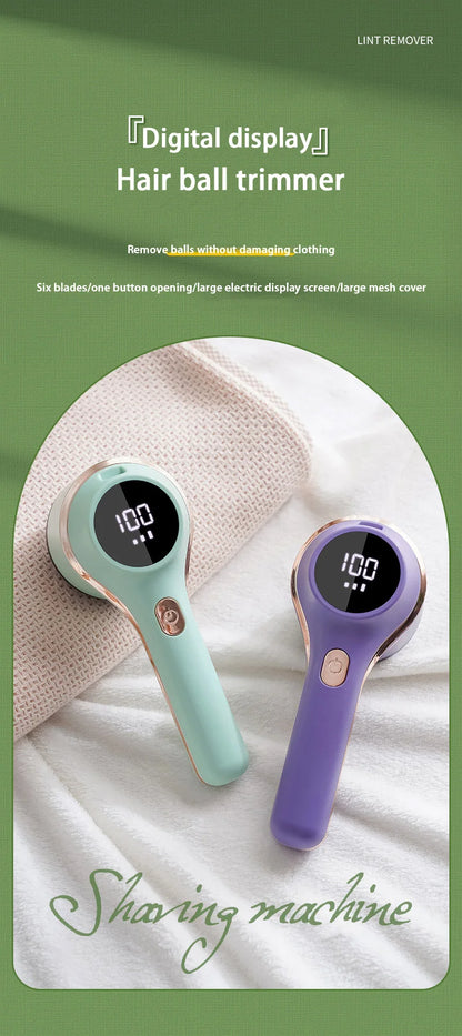 Lint Remover For Clothing Hair Ball Trimmer Fuzz Pellets Clothes Sweater Fabric Shaver with LED Digital Electric Fluff Lint Remo
