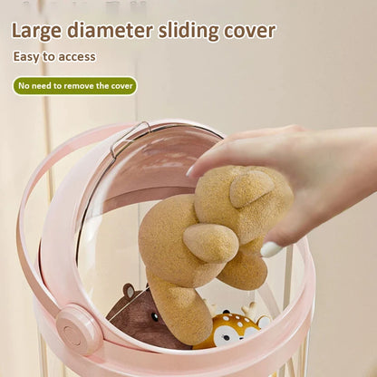 Doll storage Box Transparent Bucket Moistureproof Stuffed Animal Storage Tube Children's toy Organizer Home Organization