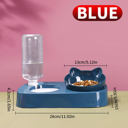 Pet feeding double bowl, automatic water dispenser, convenient, suitable for feeding cats and dogs