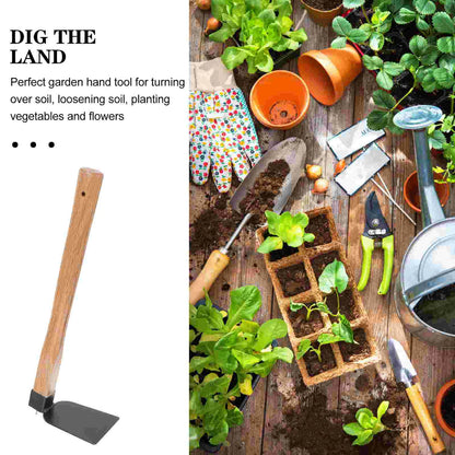 Iron Gardening Cultivator Manual Wooden Handle Agriculture Hoe Vegetable Farming Tool Weeding Hoe