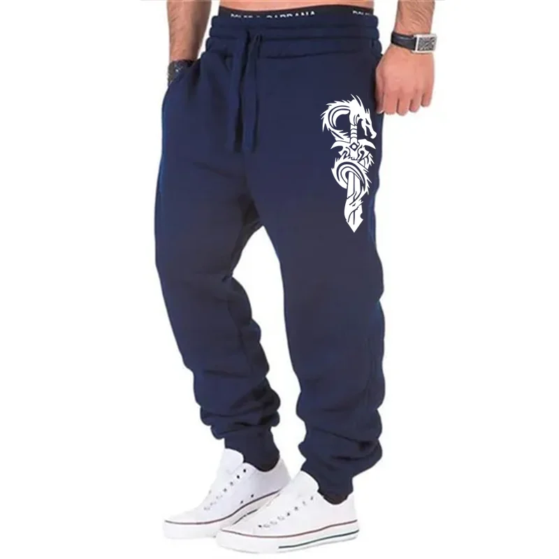 Sword Dragon Killer Printed Trousers Sweatpants Casual Athletic Fitness Joggers