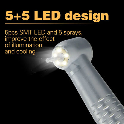 XND Dental 5 SMT LED Light Air Turbine High Speed Handpiece with 5 Water Spray Shadowless 2/4 Holes Teeth Drill Dental Supply