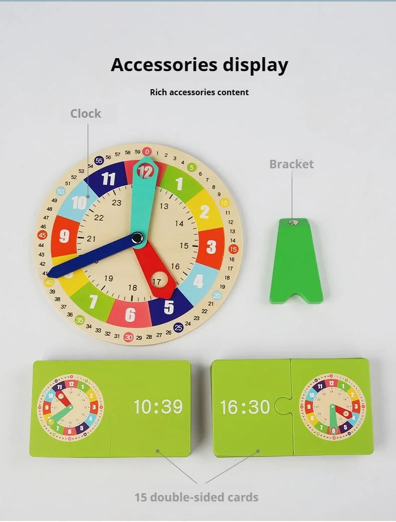 Clock model, mathematics, kindergarten clock teaching aids, children, primary school students, first and second grade, time cogn