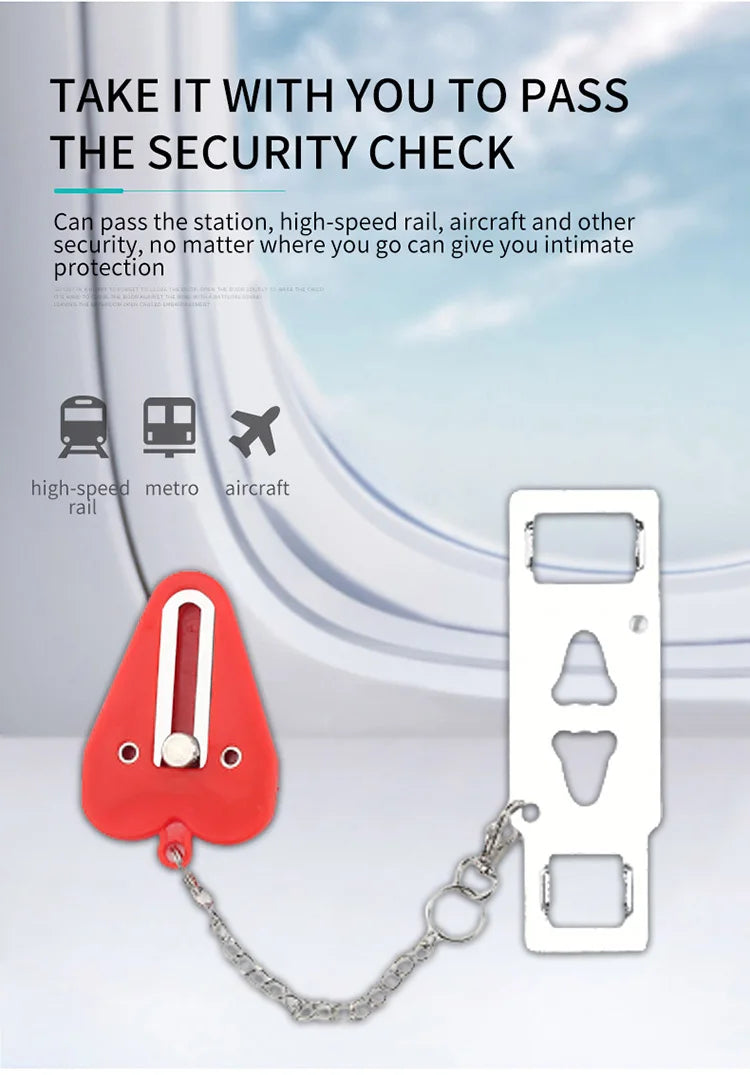 Security Portable Door Lock Latch No Drill Manual Hotel Room Devices For Add Security Holes Removable For Travel Safety