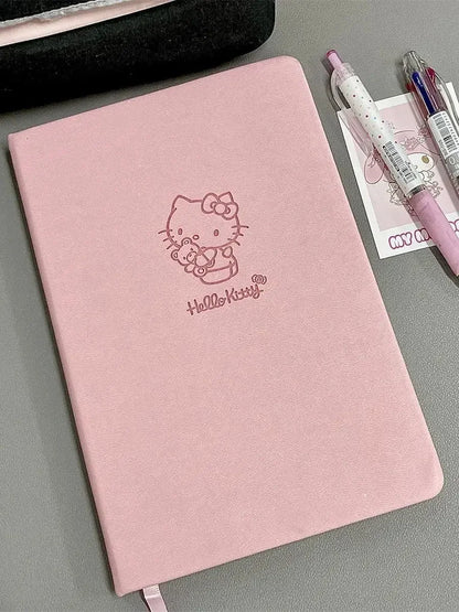 Hello Kitty Notebook animated Pink student notepad Sanrio Cute cartoon memo Diary Office stationery gift for children