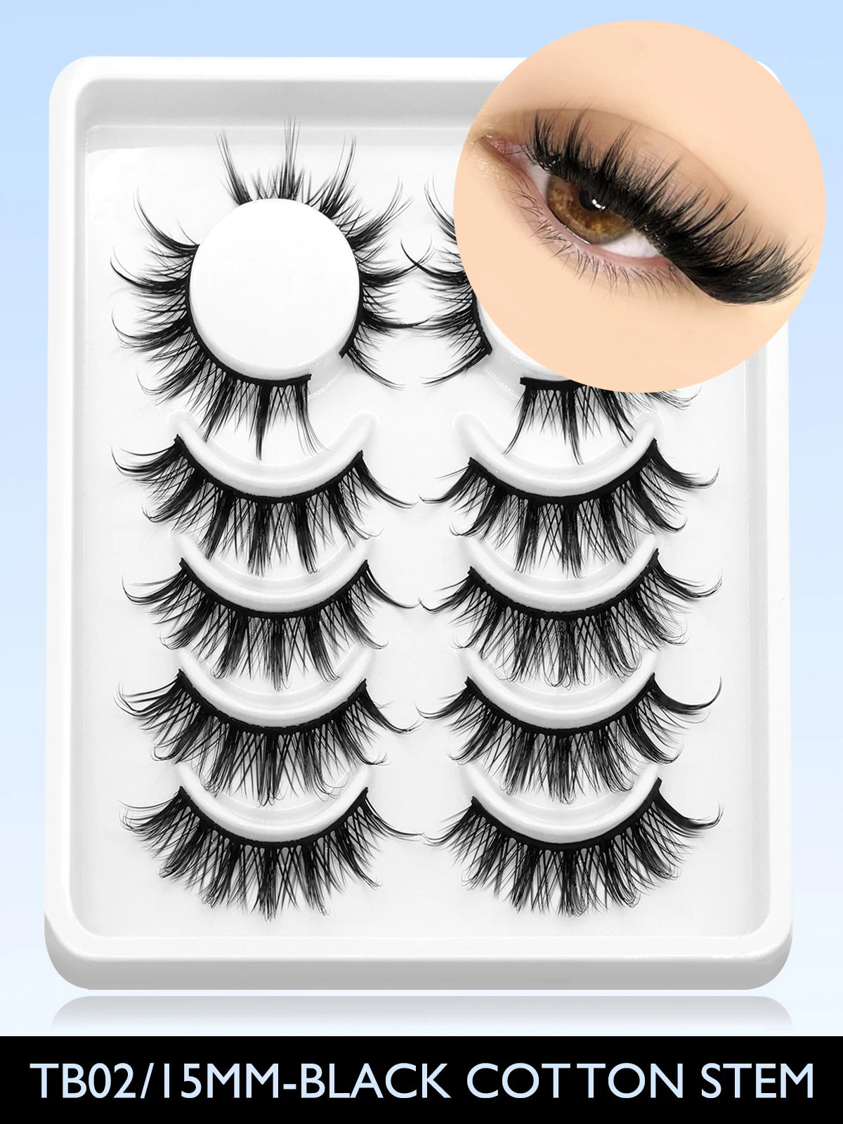 GROINNEYA Cat Eye Lashes Natural Look Mink Eyelashes Natural Look Faux Mink Wispy Soft Natural Clear Band Lashes Makeup
