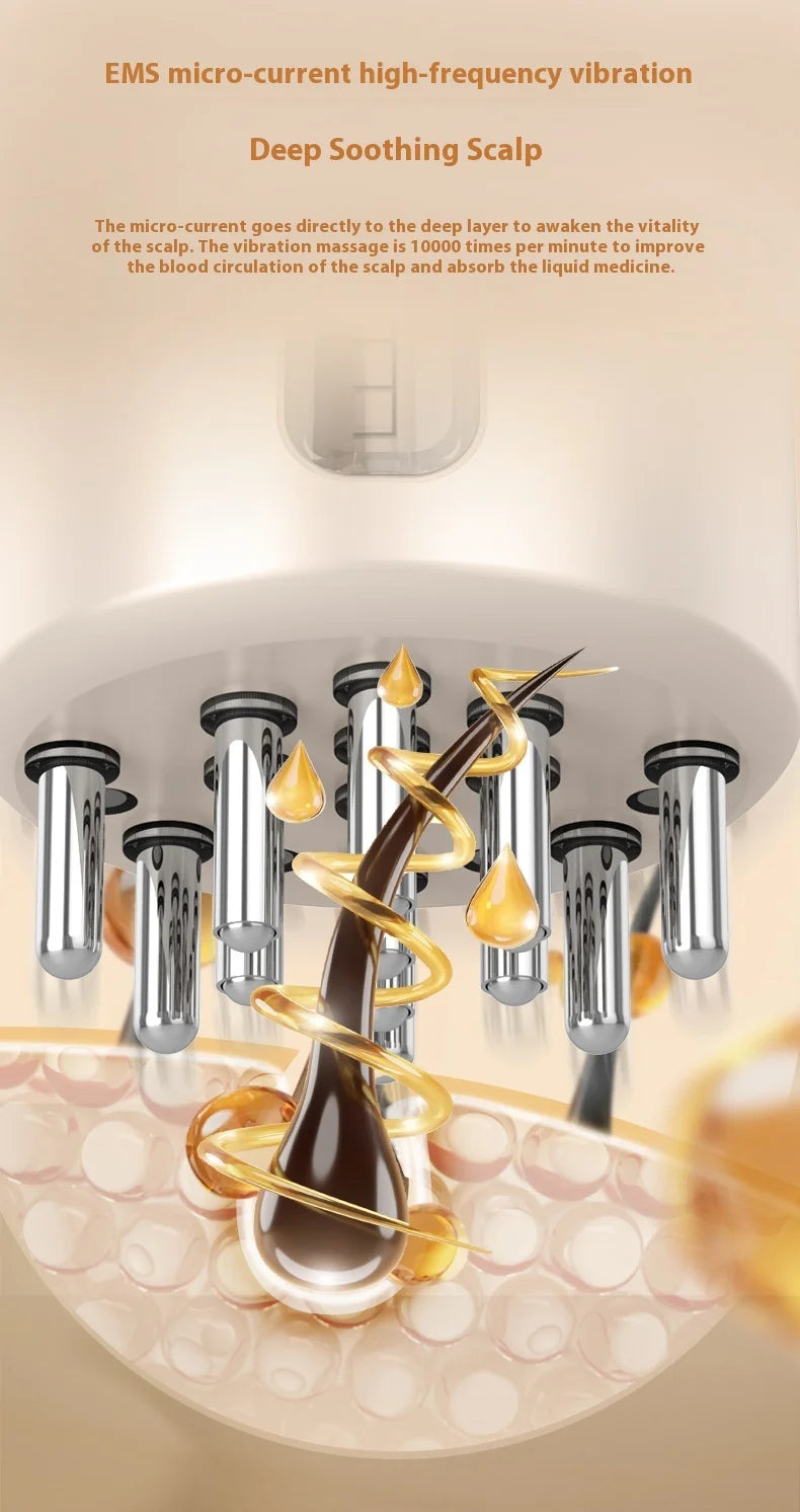 Head massager, scalp medication comb, a comfortable vibrating device for massaging the scalp