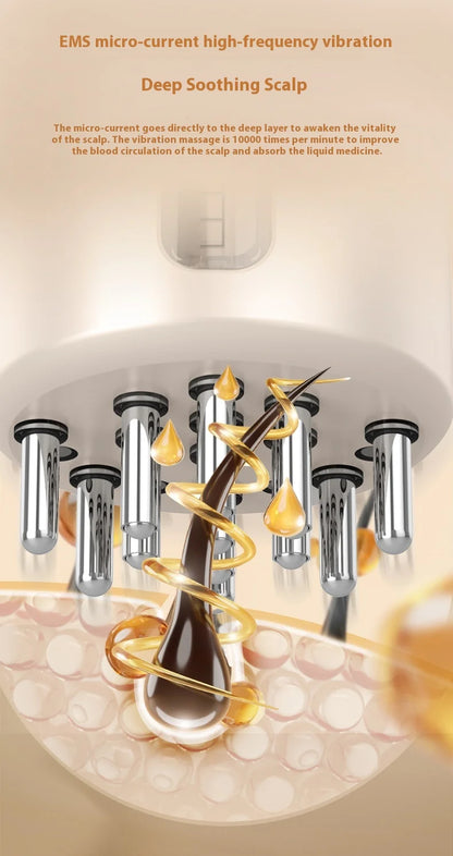 Head massager, scalp medication comb, a comfortable vibrating device for massaging the scalp