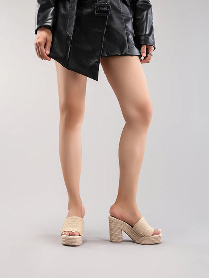 Women's hemp rope platform sandals braided grass summer waterproof high heels European and American style