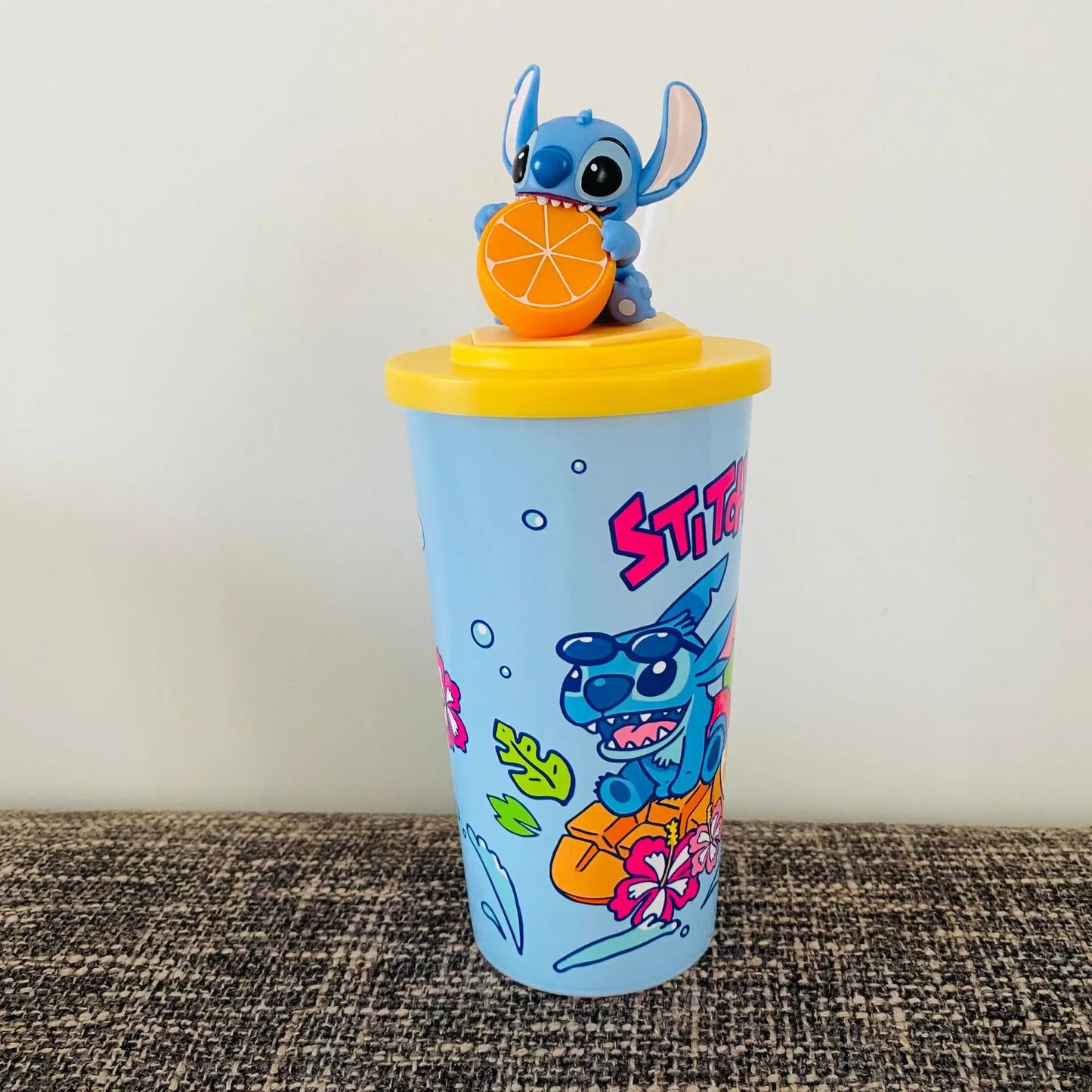 In Stock Stitch Peripheral Water Cup-Shaped Cups Straw Cup-Shaped Buckets Popcorn Buckets Desktop Decoration Children Gift