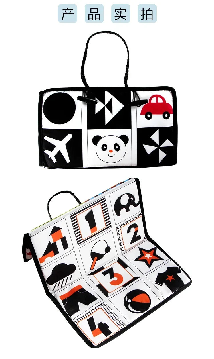 Black and White Newborn Mirror Toys Baby Tummy Time for Babies Montessori Development Crawl High Contrast Activity Sensory Toy