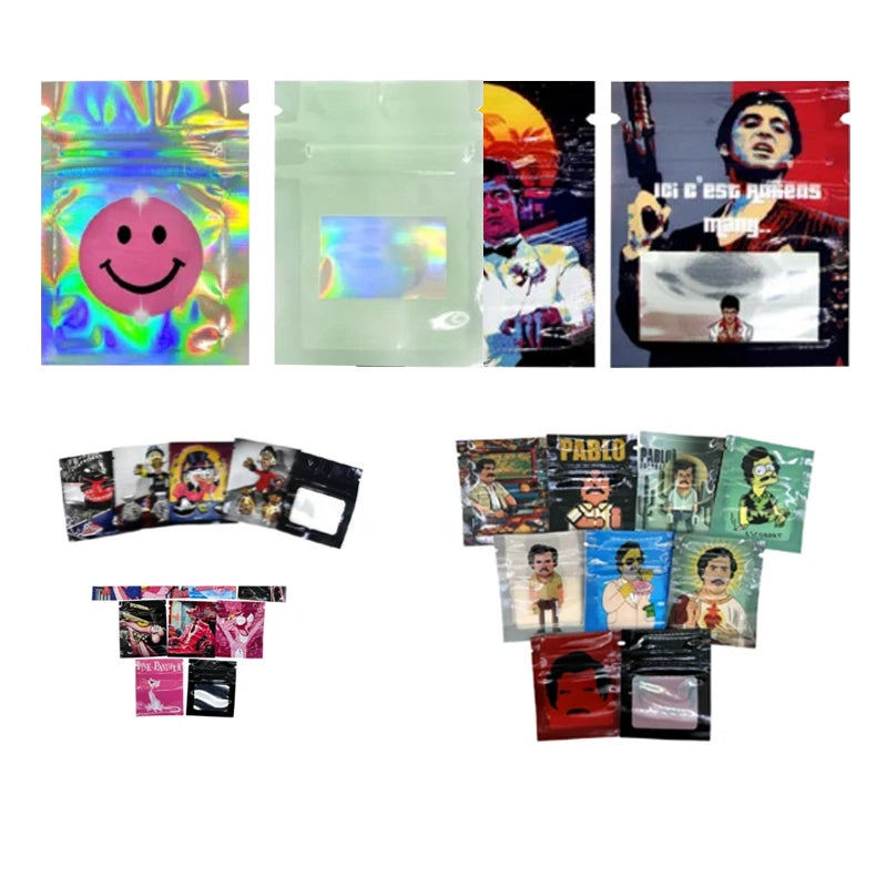 5X7CM Small Flat Plastic Packaging Bags Food Seal Storage Pouch Wateproof Smellproof Zip Lock Bag Resealable Mylar Pouches