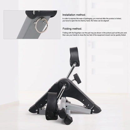 Mini Exercise Bike Folding Pedal Exerciser with LCD Display Adjustable Resistance Multifunctional Home Office Fitness Equipment