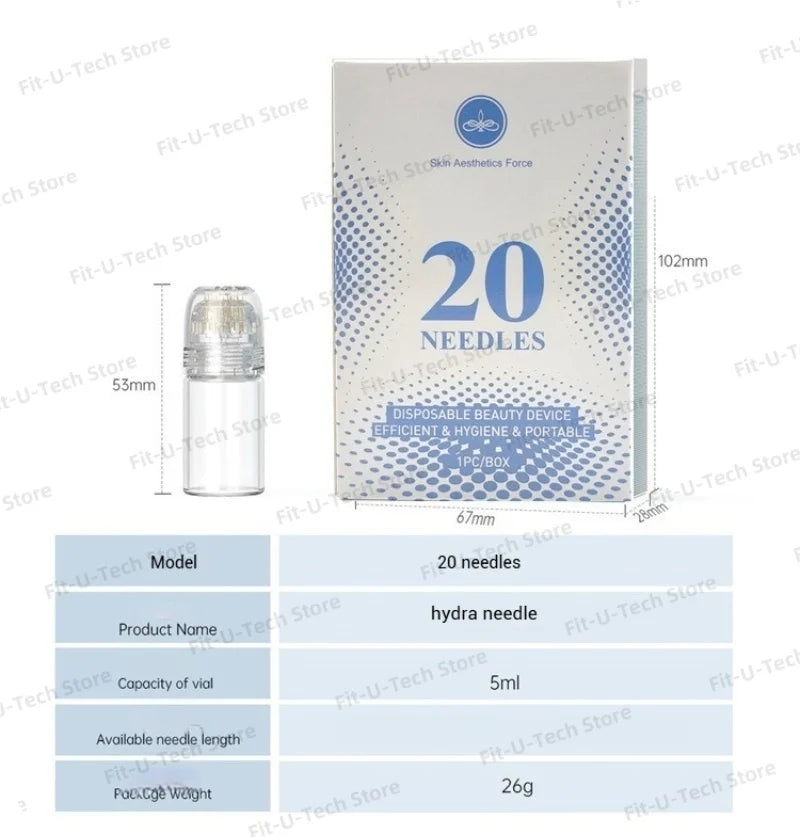 Hydra Roller 20pins Micro Titanium Needle Tips Derma Roller Skin Care Anti Aging Whitening Bottle Roller Reusable