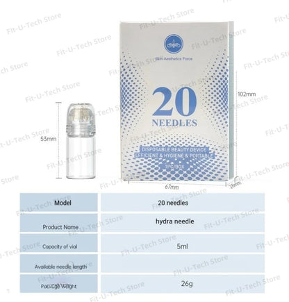 Hydra Roller 20pins Micro Titanium Needle Tips Derma Roller Skin Care Anti Aging Whitening Bottle Roller Reusable