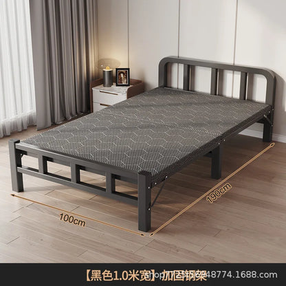 Folding single bed household simple bed office nap artifact marching bed dormitory lunch break small bed adult iron bed
