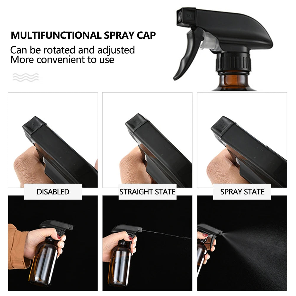 Refillable Empty Anti-UV Amber Glass Spray Bottles Container with Triggers Caps for Essential Oils Lotions Perfumes