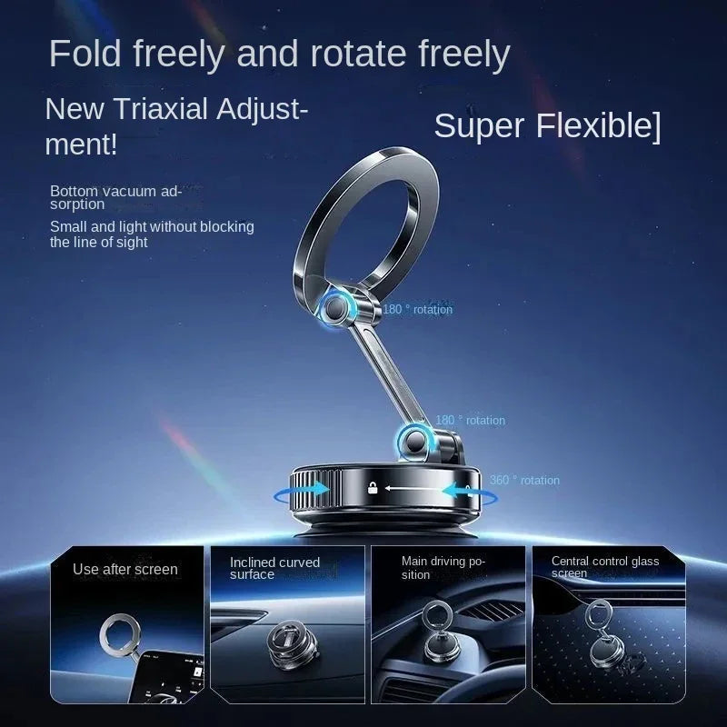 Universal Foldable Car Mount Magnetic Phone Holder 360 Adjustable Rotate All Phones Perfect Gift for Car Lovers Easy Use