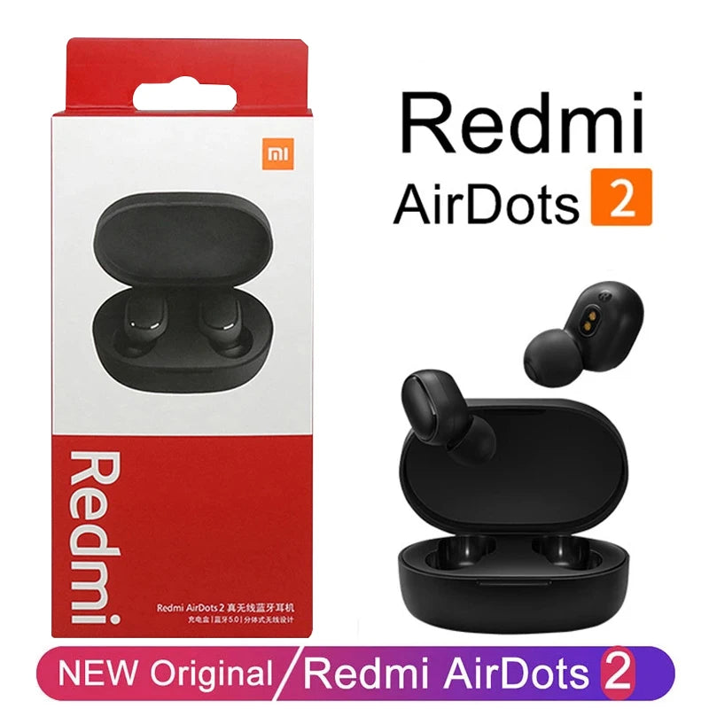 Xiaomi Redmi Airdots 2 Bluetooth Earphones Sport Music Gaming Outdoor Mini Wireless Headset with Mic Headphones In Ear Earbuds