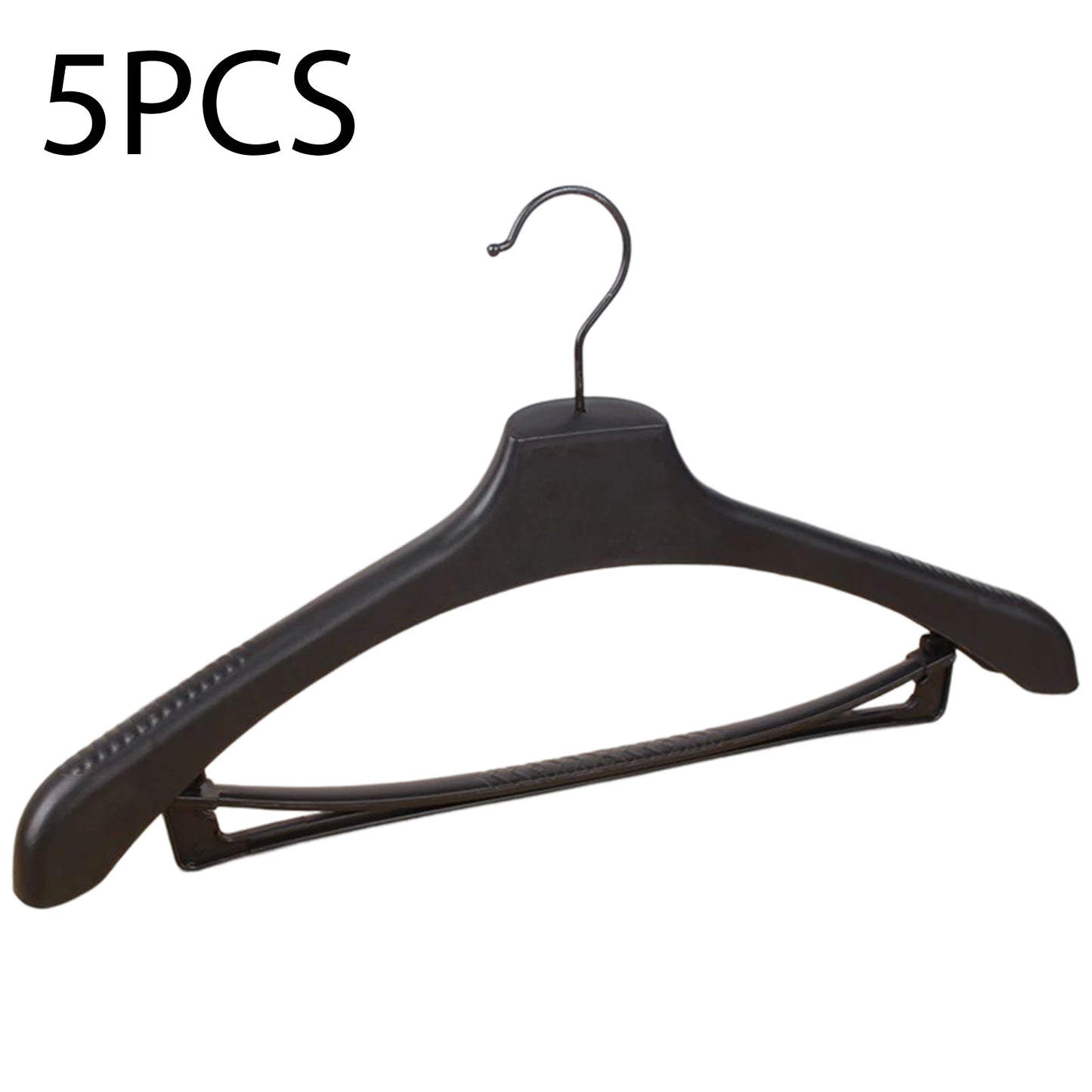 5pcs Wide Shoulder Plastic Clothing Hanger Suit Clothes Hanger Seamless Coat Drying Racks Wardrobe Room Storage Organizer