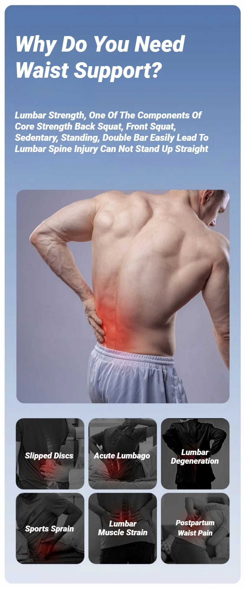 Adjustable Back Braces Waist Belt Men Women Lower Pain Relief Breathable Anti-Skid Spine Lumbar Support Trainer Trimmer Fitness