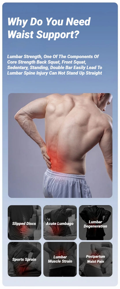 Adjustable Back Braces Waist Belt Men Women Lower Pain Relief Breathable Anti-Skid Spine Lumbar Support Trainer Trimmer Fitness