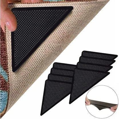 4/8pcs Triangular Carpet Anti Slip Stickers For Tile Floor Carpet Corner Pads Washable And Reusable Nano Anti Slip Fixed Pads