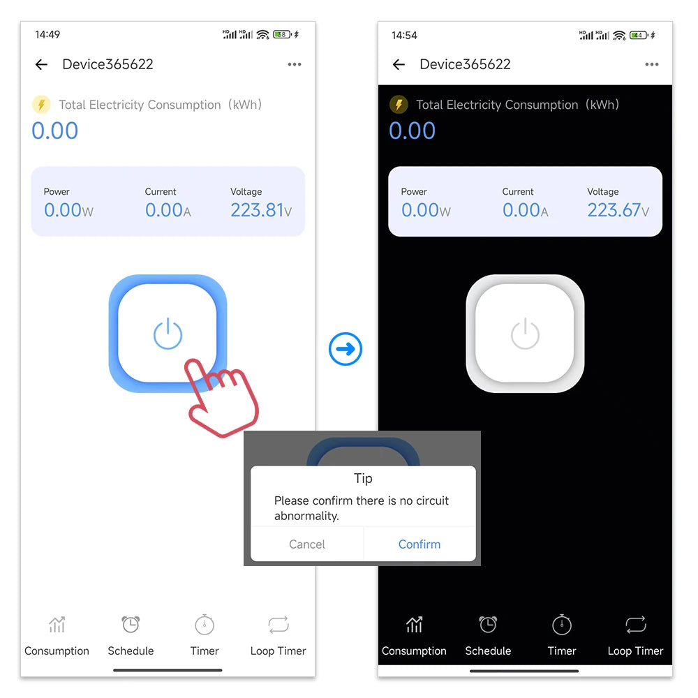 eWeLink Smart Switch with Power energy Monitoring Timer Switch App Monitoring Current  Voltage Consumption
