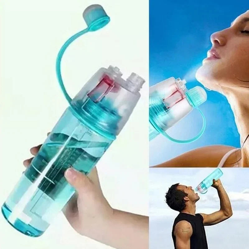 600ml New Creative Spray Water Bottle Portable Atomizing Bottles Outdoor Sports Gym Drinking Drinkware Bottles  Water Gourds