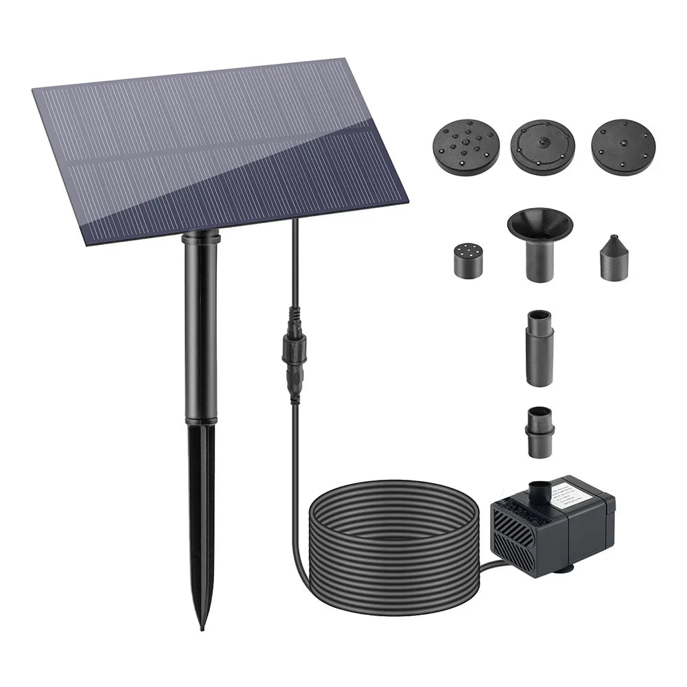 5W 5V Water Fountain Garden Decoration with Stake Solar Panel Water Pump Watering System Energy Saving 180L/h Kits for Fish Tank