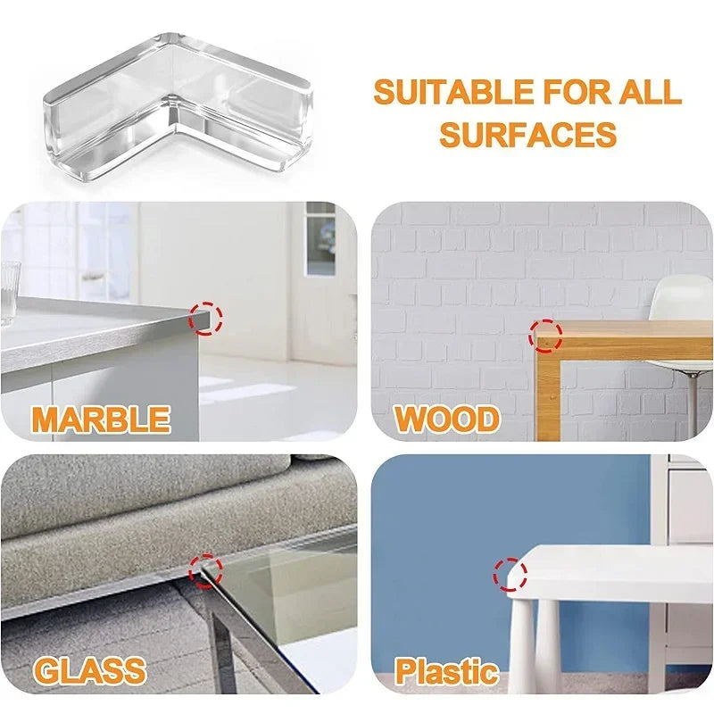 Safety Corner Protectors Set High Resistant Adhesive Gel Baby Proof Guards Clear Silicone Furniture Table Edge Corner Protection