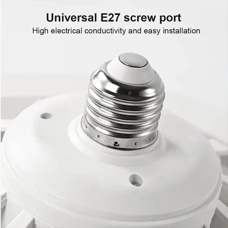 Smart 3-in-1 Ceiling Fan with Remote Control Lighting Lamp E27 Converter Base 85-265V Lighting Base for Bedroom and Living Room