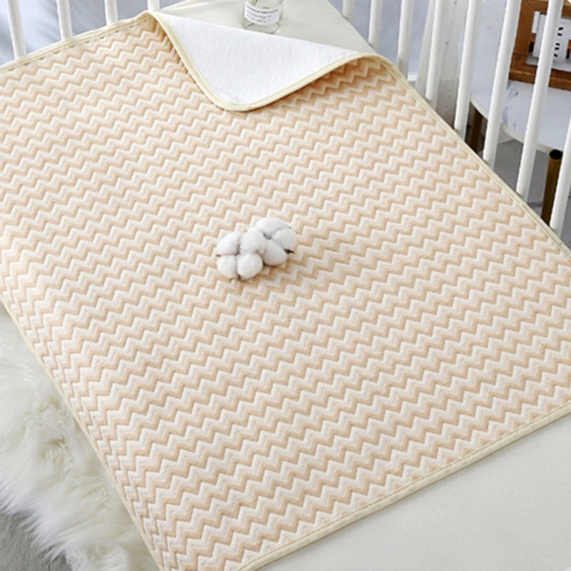 4Layer Waterproof Baby Diapering Changing Pad 70*50cm Ripple Pattern Crib Urine Mats Reusable Infant Toddler Bedding Accessories