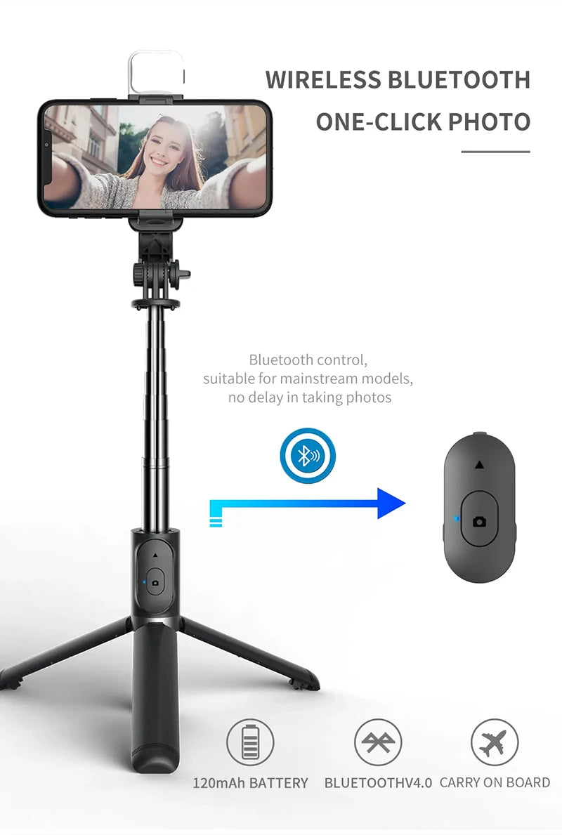 Xiaomi Selfie Stick 1045mm With Wireless Bluetooth LED Fill Light Extended Tripod With Remote Shutter For Android ios Cellphone