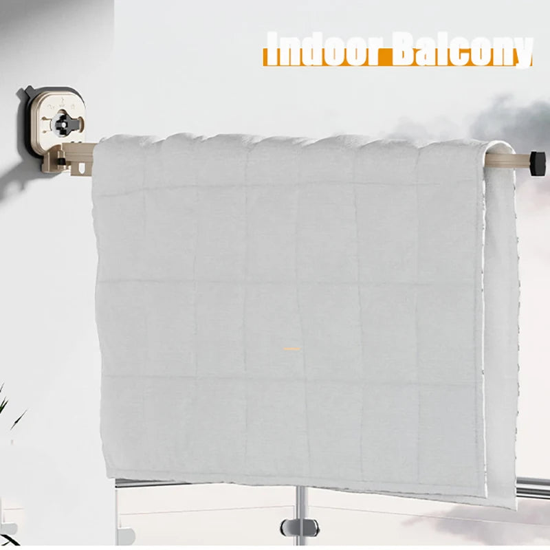 Retractable Clothes Hanger Wall Mounted No Punching Laundry Drying Rack Foldable Drying Racks Space Saving For Bathroom Balcony