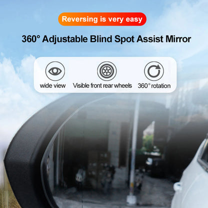 2Pcs Car Rearview Mirrors 360° Blind Spot Mirror Adjustable Rotatable Convex Wide-angle Clear Rearview Safety Mirror Accessories